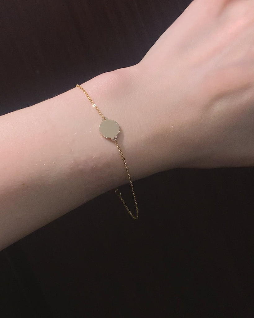 Yellow Gold 19cm 10mm Flat Disc on Chain Bracelet from LeGassick Jewellery, Gold Coast, Australia.