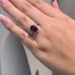 Malaya Garnet & Diamond Set Ring In 18K White & Rose Gold from LeGassick Fine Jewellery.