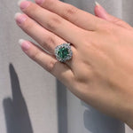 Exquisite 18ct White Gold Mint Tourmaline & Diamond Ring from LeGassick Fine Jewellery.