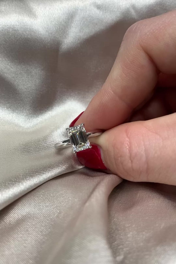 The Audrey Ring… 2 Carat Emerald Cut Solitaire Lab Created Diamond Ring. Part of The Madison Collection and exclusive to LeGassick Jewellery.