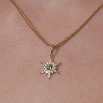 Mint Tourmaline & Diamond Star Pendant in 9ct Yellow Gold from LeGassick