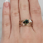 Pear Tourmaline & Diamond Crossover Ring in 9ct Yellow Gold at LeGassick.