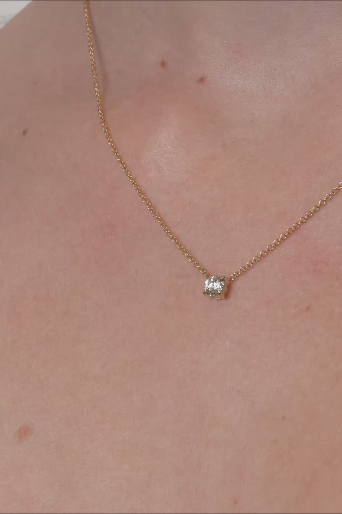 Gigi… 0.50ct Round Lab Diamond Pendant With 9ct Yellow Gold Chain from The Madison Collection.