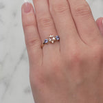 Morganite, Blue Sapphire & Diamond Dress Ring in 9ct Yellow Gold from LeGassick.