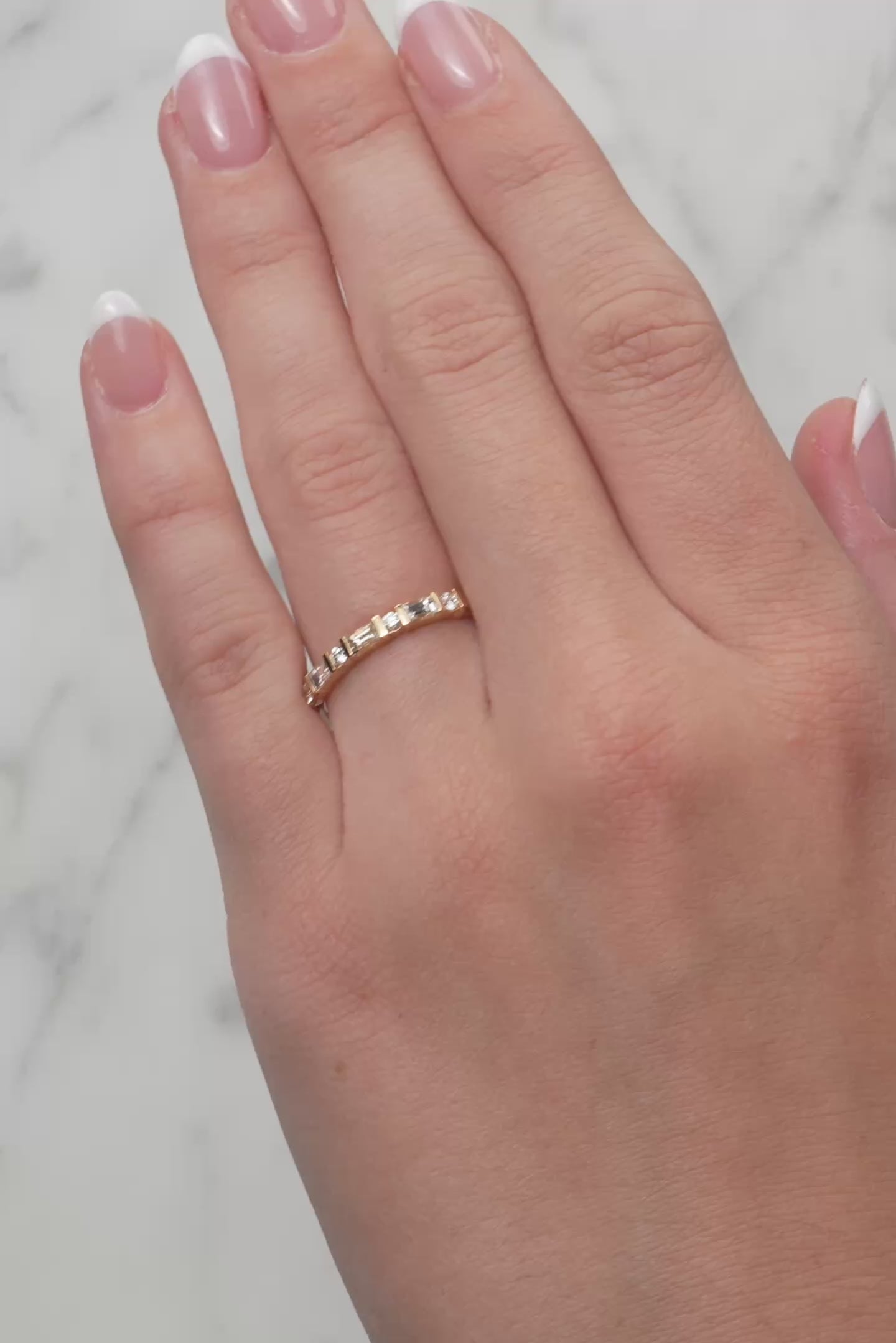 18ct Yellow Gold Diamond Ring with Round Brilliant & Baguette Cuts from LeGassick.