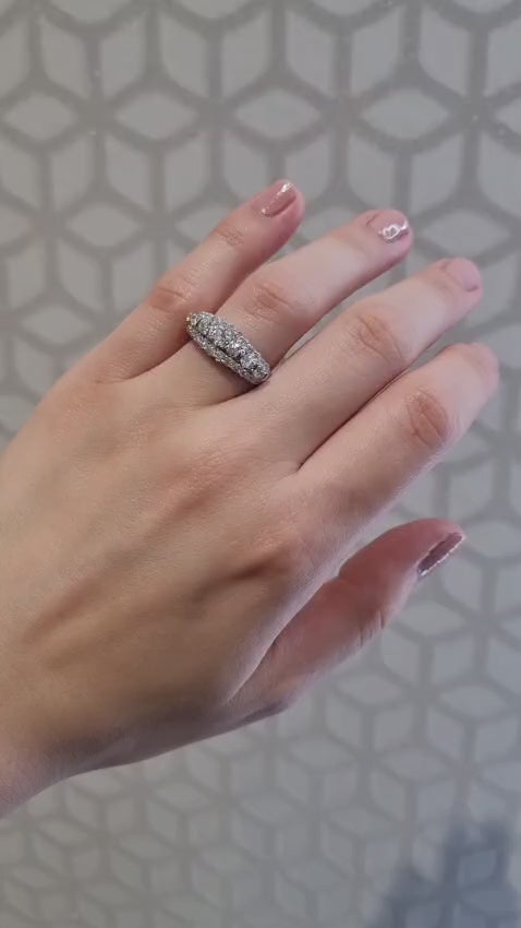 1.36ct Three Row Diamond Ring Set In White Gold available from LeGassick Fine Jewellery, Gold Coast, Australia.
