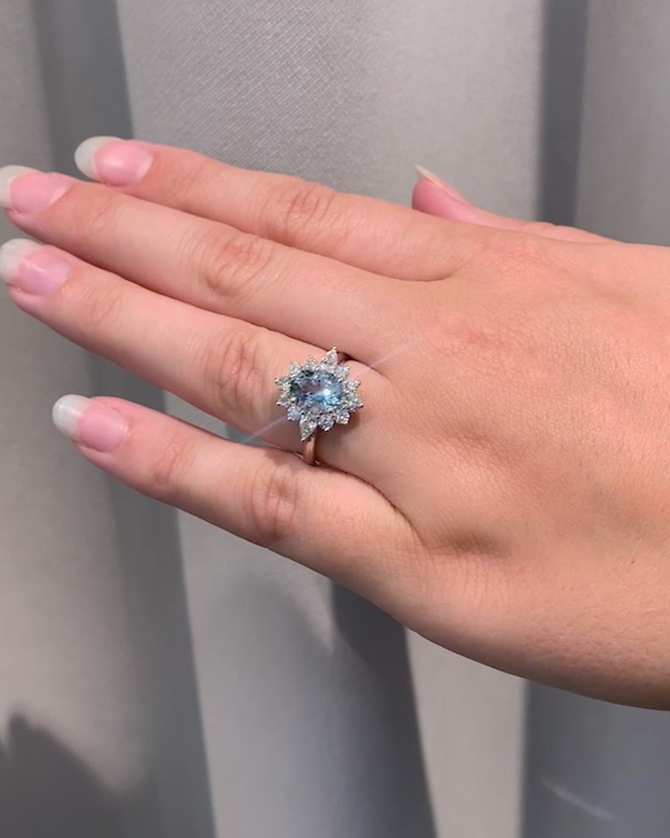 Aquamarine & Diamond Set Ring In 18ct White Gold from LeGassick Fine Jewellery.