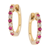 Ruby And Diamond Set Huggie Style Earrings from LeGassick Jewellery.