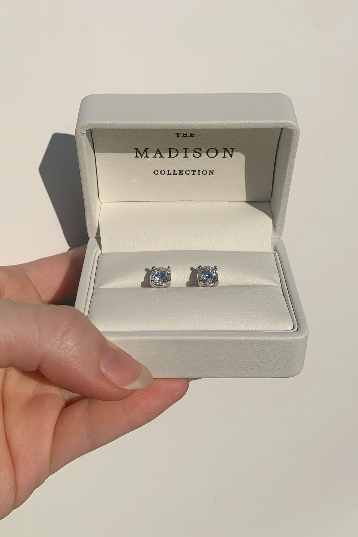 Samantha... 3 Carat Lab Created Diamond Stud Earrings In White Gold from The Madison Collection and exclusive to LeGassick.