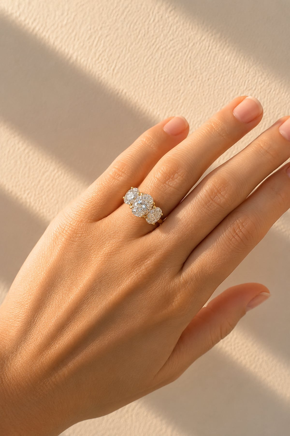 Tina... Lab Grown Diamond Trilogy Ring In 18 Carat Yellow Gold
