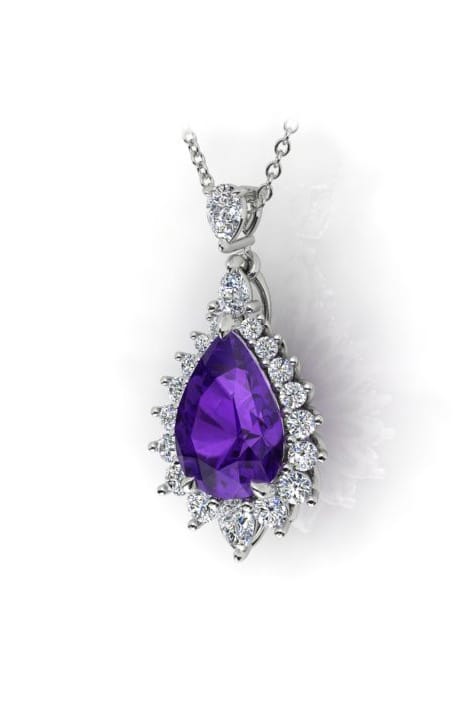 18 Carat Gold Purple Sapphire and Diamond Pendant available at LeGassick Diamonds and Jewellery Gold Coast, Australia.