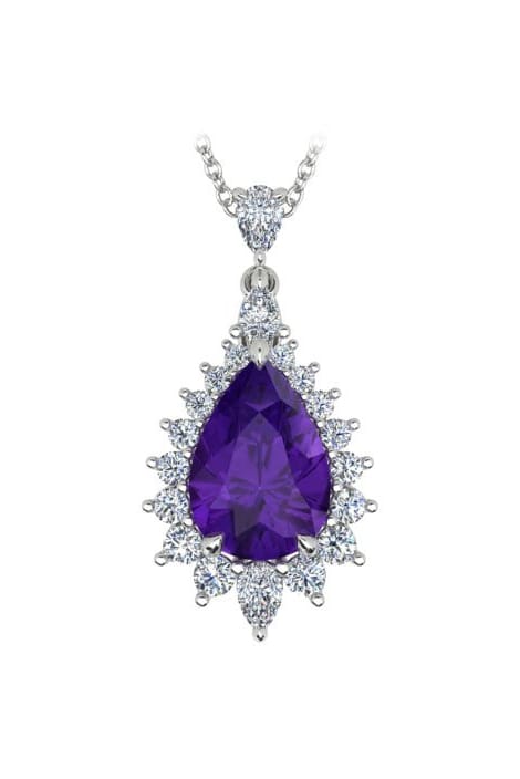 18 Carat Gold Purple Sapphire and Diamond Pendant available at LeGassick Diamonds and Jewellery Gold Coast, Australia.