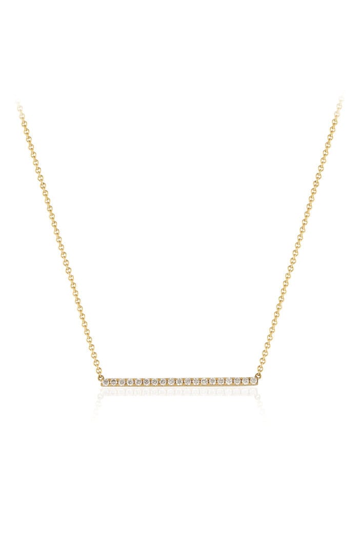 18 Carat Gold Straight Diamond Bar Pendant available at LeGassick Diamonds and Jewellery Gold Coast, Australia.