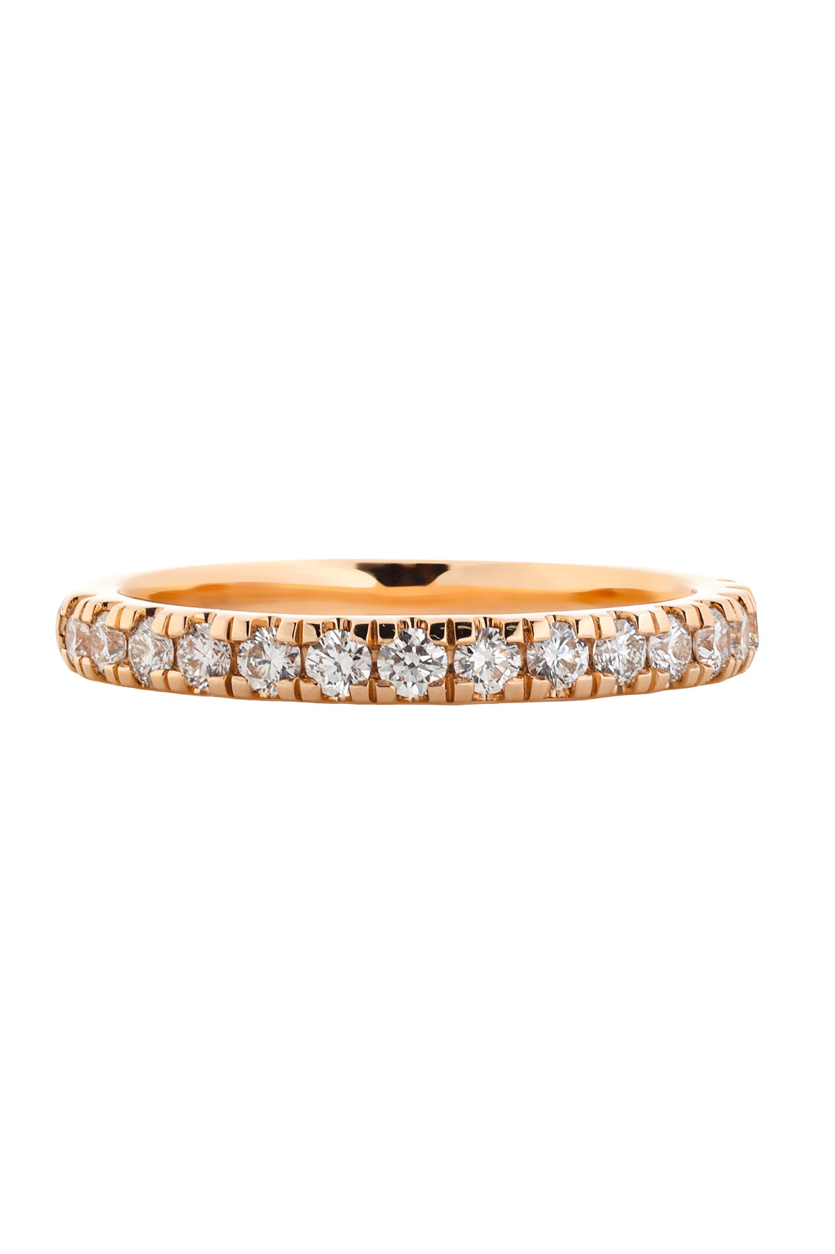 18 Carat Rose Gold Claw Set Diamond Band available at LeGassick Diamonds and Jewellery Gold Coast, Australia.