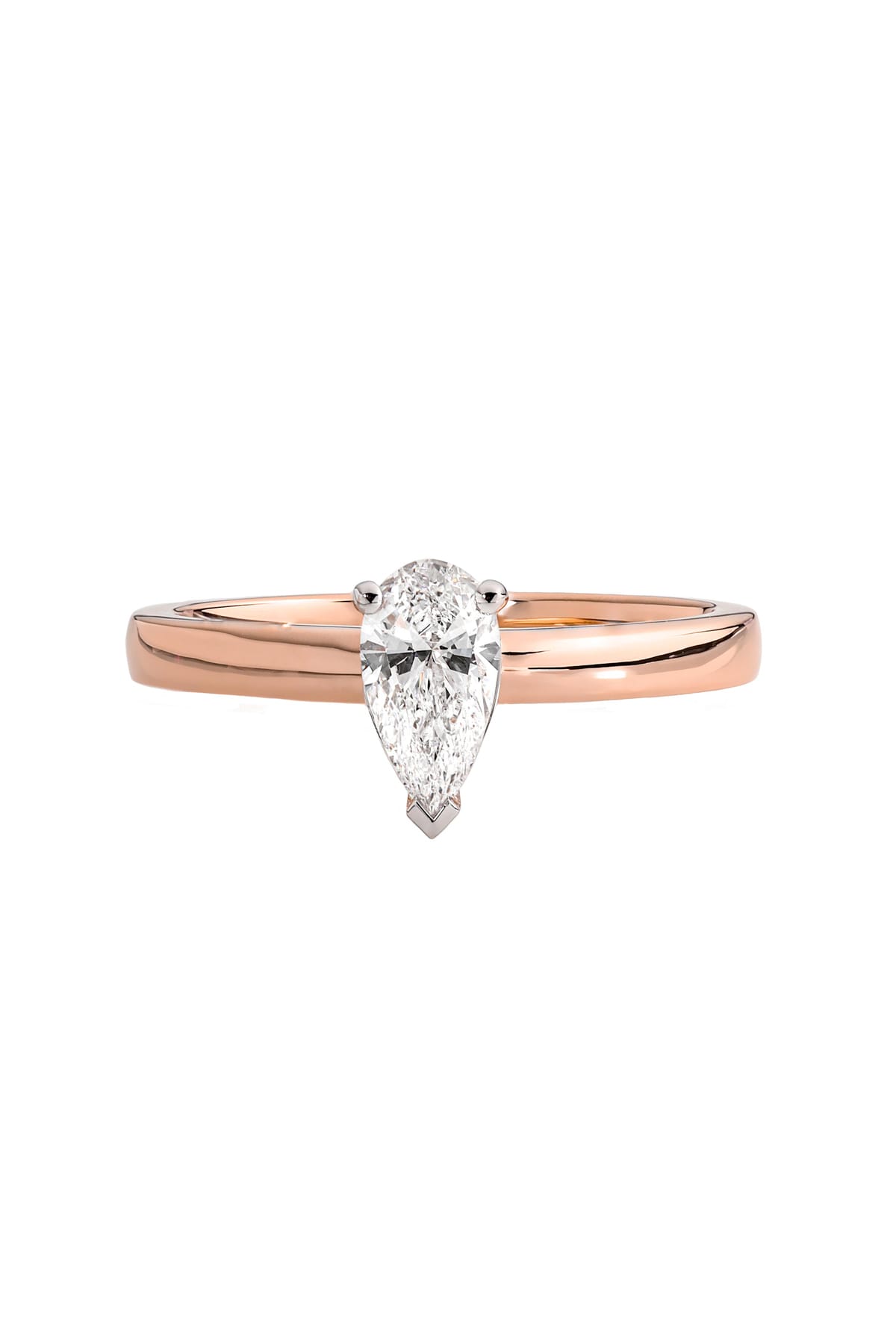 Rose gold store pear wedding ring