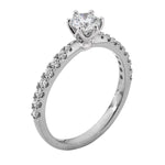 18 Carat Gold And 0.70 Carat Diamond Engagement Ring with Diamond Band available at LeGassick Diamonds and Jewellery Gold Coast, Australia.