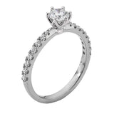 18 Carat Gold And 0.70 Carat Diamond Engagement Ring with Diamond Band available at LeGassick Diamonds and Jewellery Gold Coast, Australia.