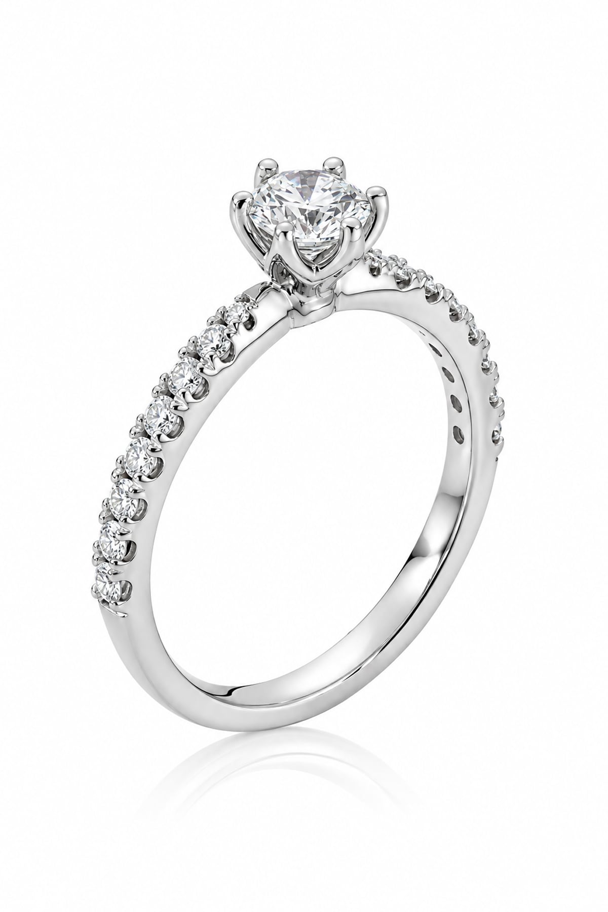 18 Carat Gold And 0.70 Carat Diamond Engagement Ring with Diamond Band available at LeGassick Diamonds and Jewellery Gold Coast, Australia.