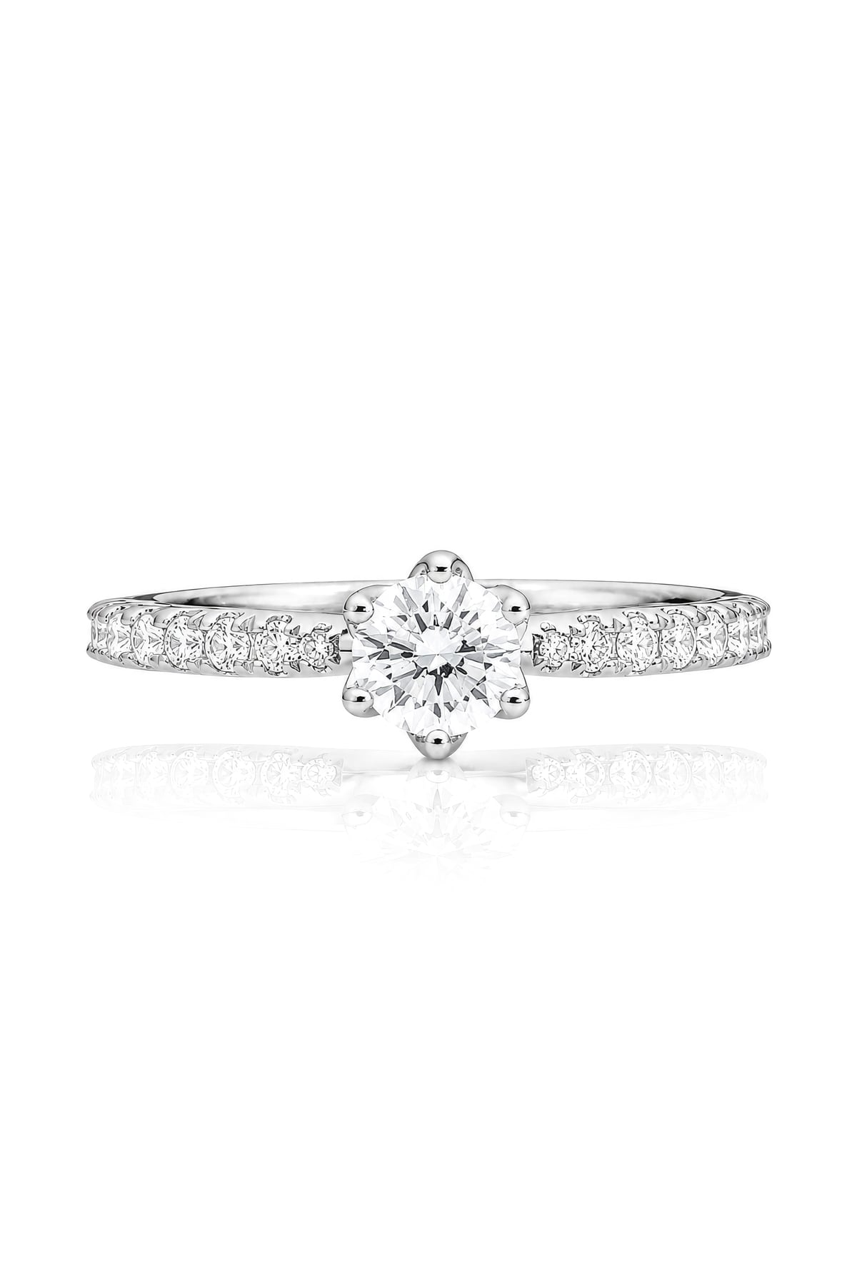 18 Carat Gold And 0.70 Carat Diamond Engagement Ring with Diamond Band available at LeGassick Diamonds and Jewellery Gold Coast, Australia.