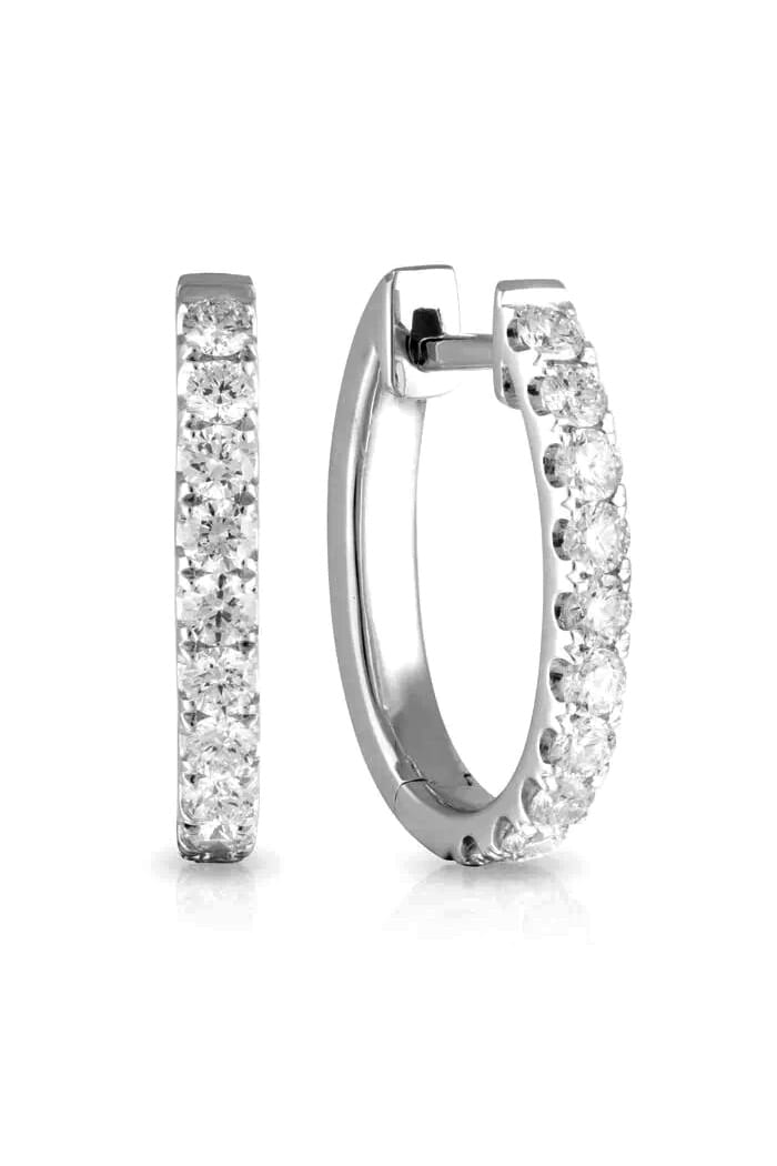 18 Carat White Gold Claw Set Diamond Earrings available at LeGassick Diamonds and Jewellery Gold Coast, Australia.