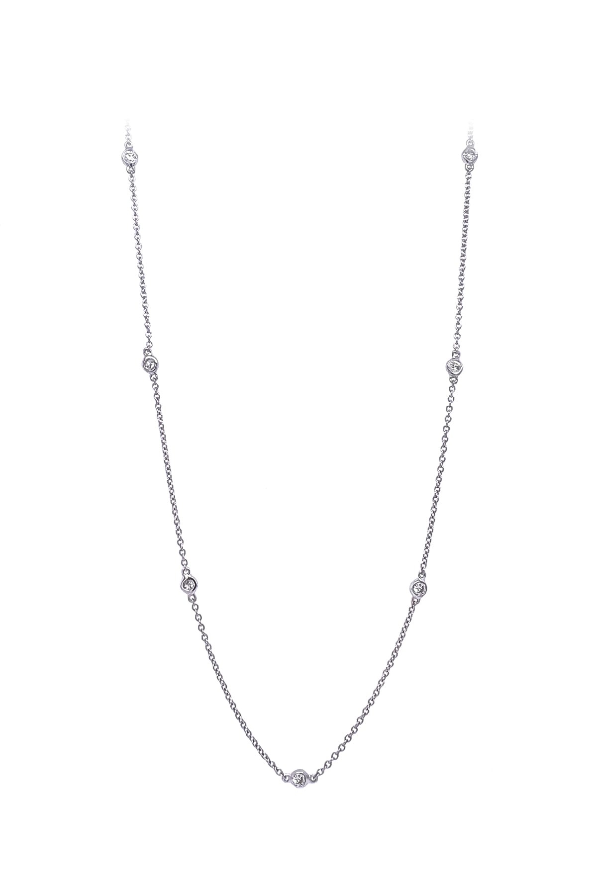 18 Carat White Gold Diamond Set Bezel Chain available at LeGassick Diamonds and Jewellery Gold Coast, Australia.