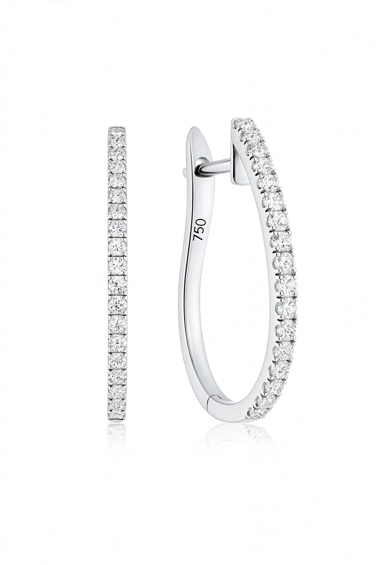 18 Carat Gold Large Shaped Diamond Huggie Earrings available at LeGassick Diamonds and Jewellery Gold Coast, Australia.