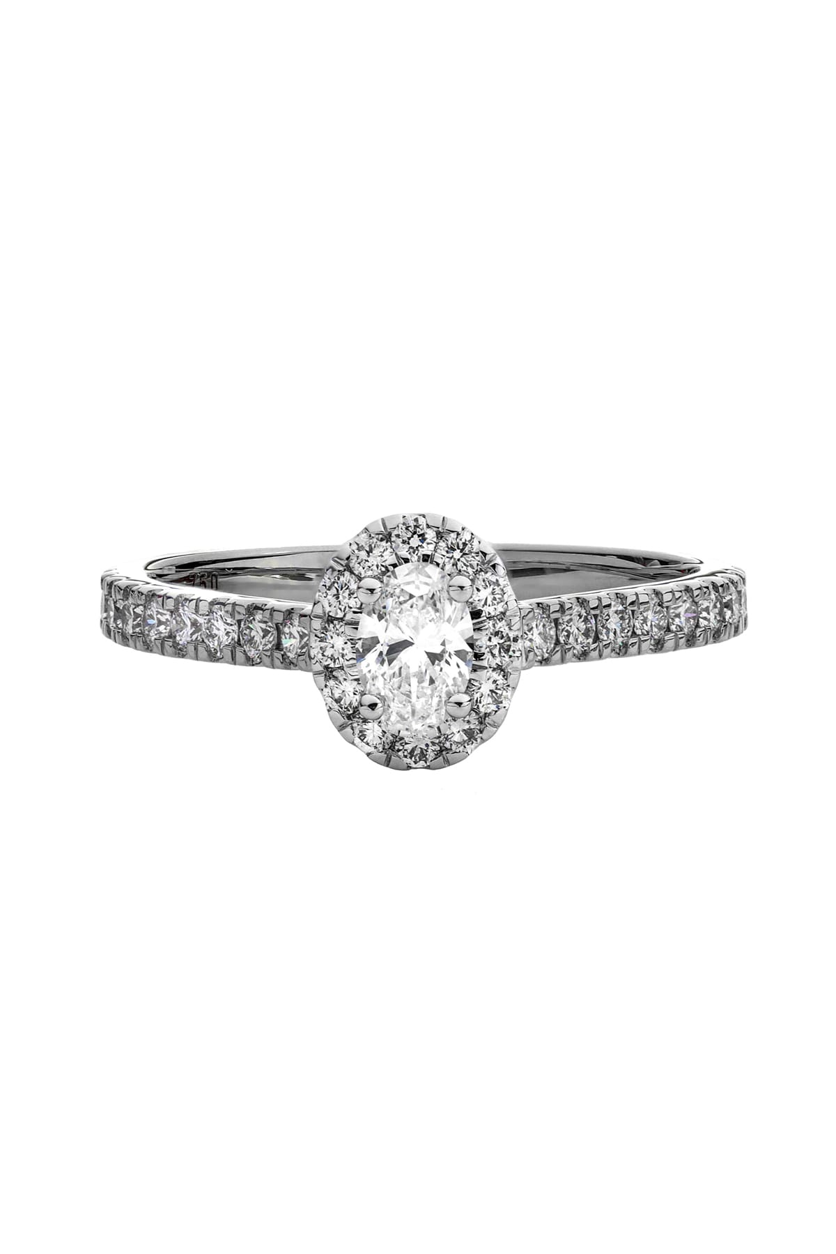 18 Carat Gold 0.25ct Oval Diamond Halo Engagement Ring available at LeGassick Diamonds and Jewellery Gold Coast, Australia.