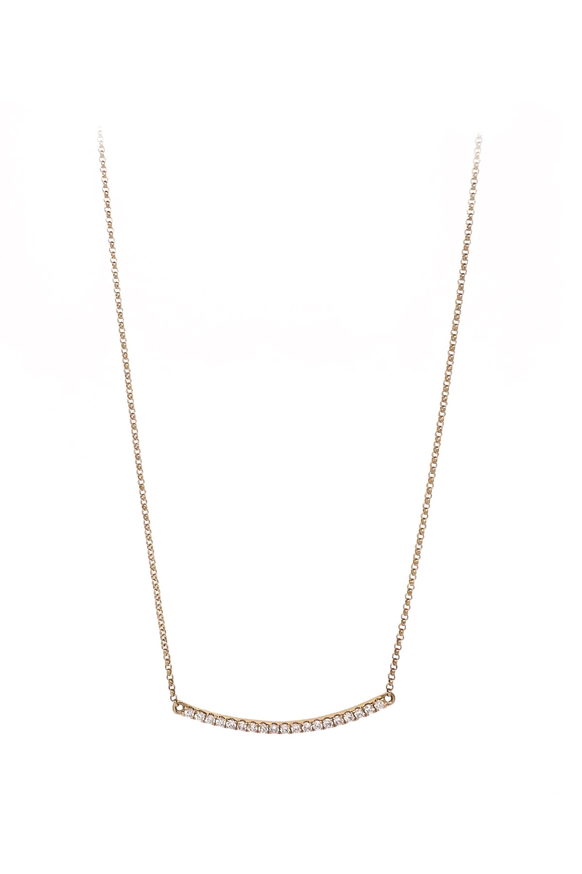 18 Carat Yellow Gold Curved Bar Necklace available at LeGassick Diamonds and Jewellery Gold Coast, Australia.