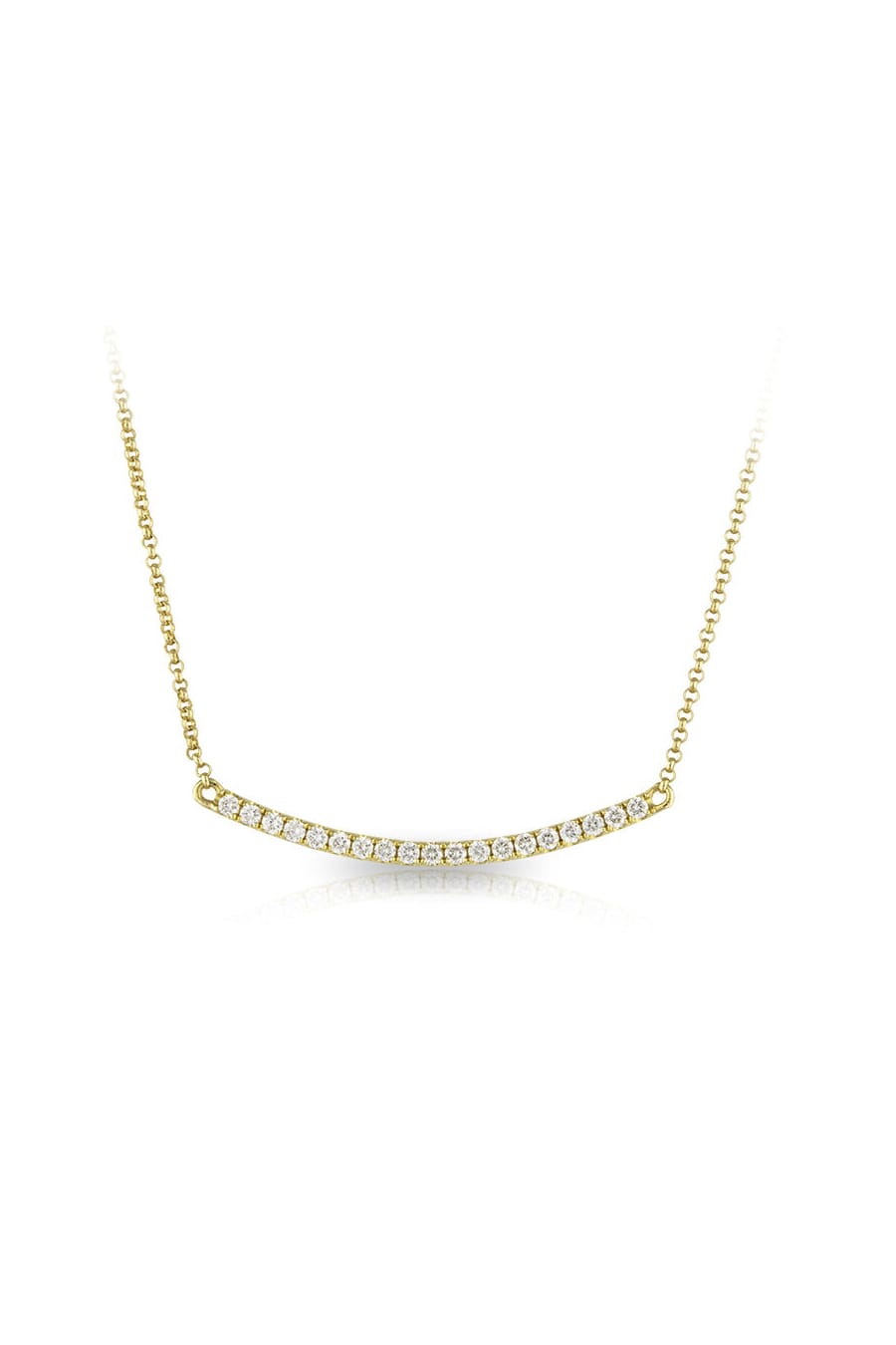 18 Carat Gold Curved Diamond Bar Pendant available at LeGassick Diamonds and Jewellery Gold Coast, Australia.