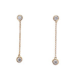 18 Carat Yellow Gold Diamond Long Chain Drop Earrings available at LeGassick Diamonds and Jewellery Gold Coast, Australia.