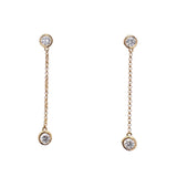 18 Carat Yellow Gold Diamond Long Chain Drop Earrings available at LeGassick Diamonds and Jewellery Gold Coast, Australia.