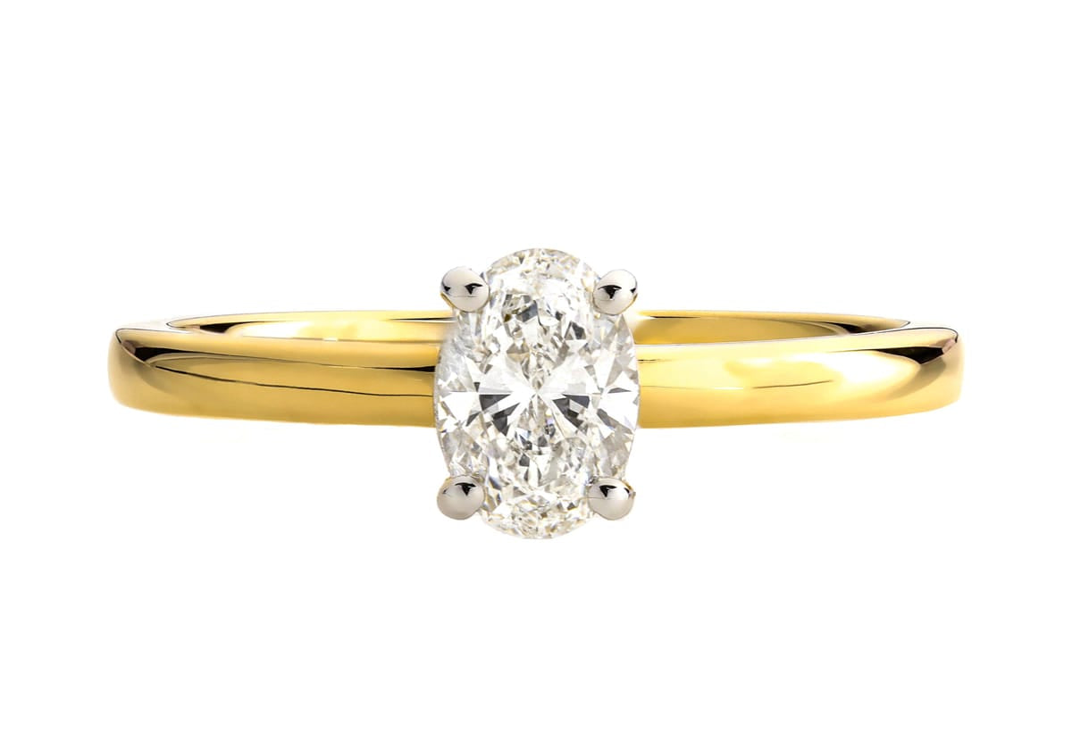 18 Carat Gold With 0.50 Carat Oval Diamond Engagement Ring available at LeGassick Diamonds and Jewellery Gold Coast, Australia.