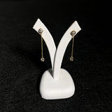18 Carat Yellow Gold Diamond Long Chain Drop Earrings available at LeGassick Diamonds and Jewellery Gold Coast, Australia.