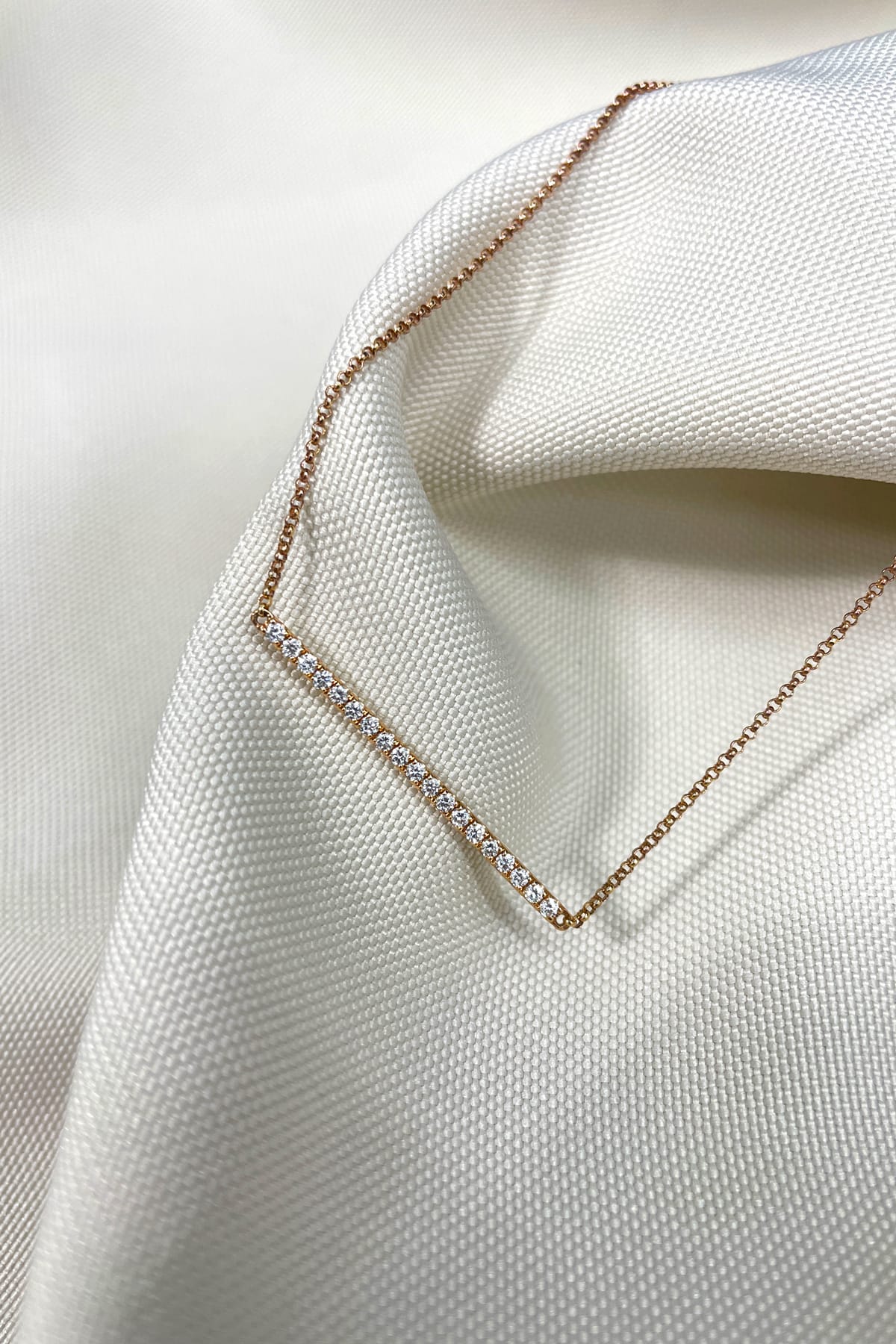 18 Carat Gold Straight Diamond Bar Pendant available at LeGassick Diamonds and Jewellery Gold Coast, Australia.