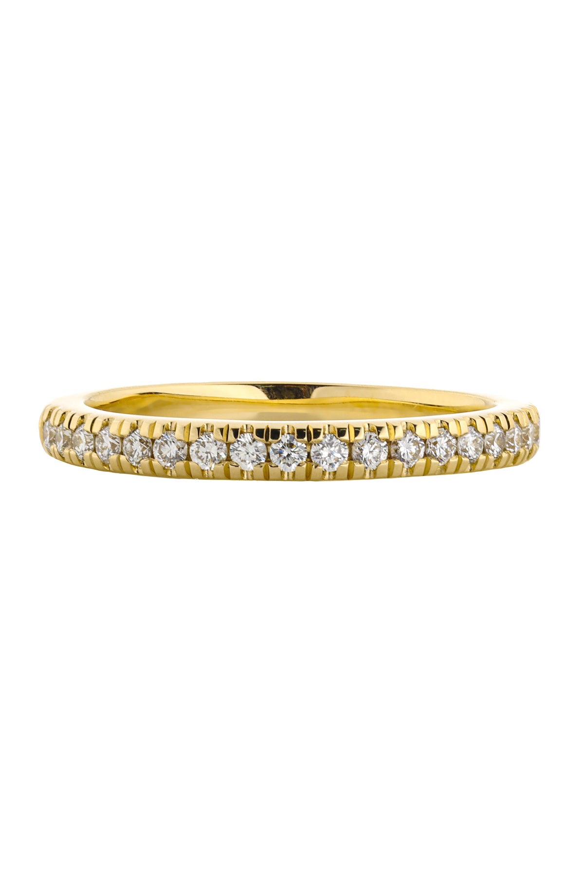 18 carat Yellow Gold Fine Claw Diamond Band available at LeGassick Diamonds and Jewellery Gold Coast, Australia.