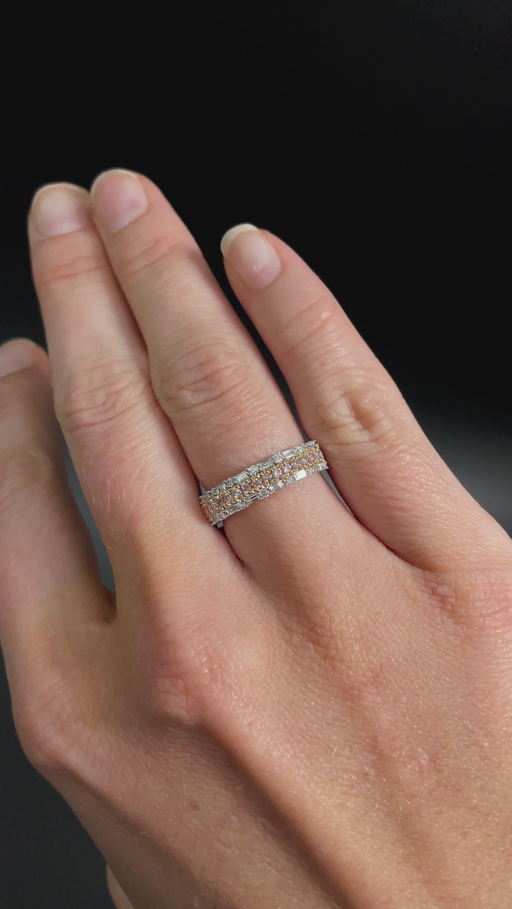 18 Carat Gold Diamond Set Ring With Pink Diamonds available at LeGassick Diamonds and Jewellery Gold Coast, Australia.