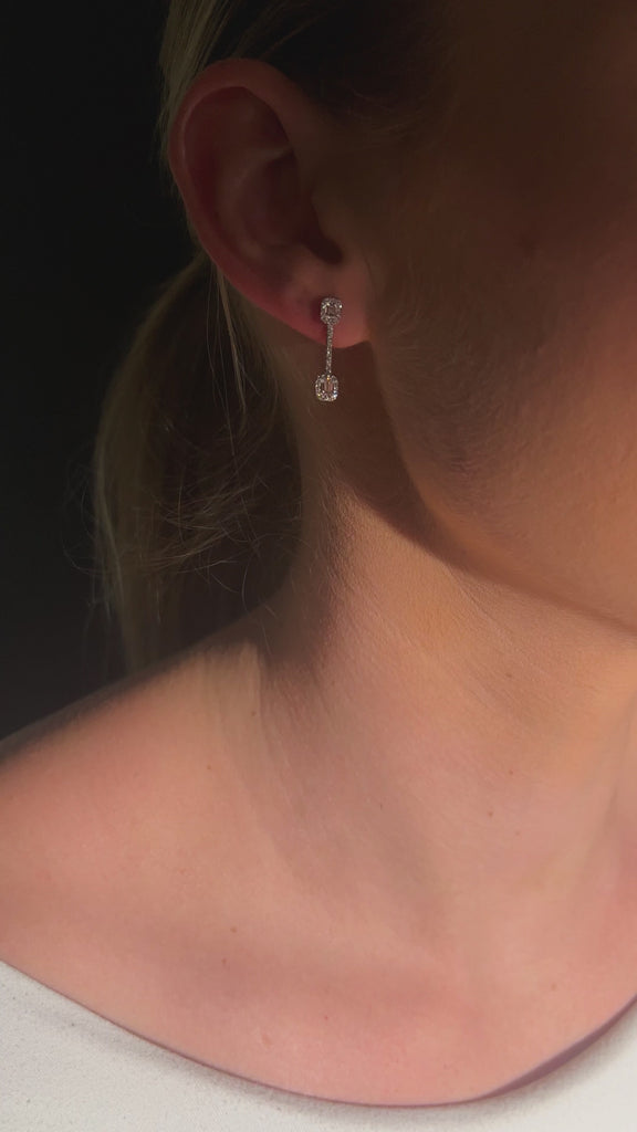 18 Carat White Gold Italian Diamond Drop Earrings available at LeGassick Diamonds and Jewellery Gold Coast, Australia.
