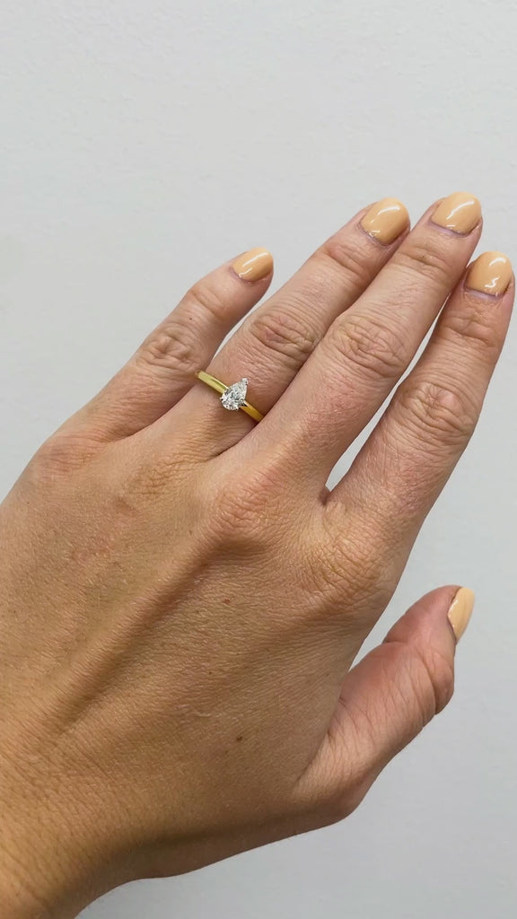 18 Carat Gold With 0.53 Carat Pear Diamond Solitaire Engagement Ring available at LeGassick Diamonds and Jewellery Gold Coast, Australia.