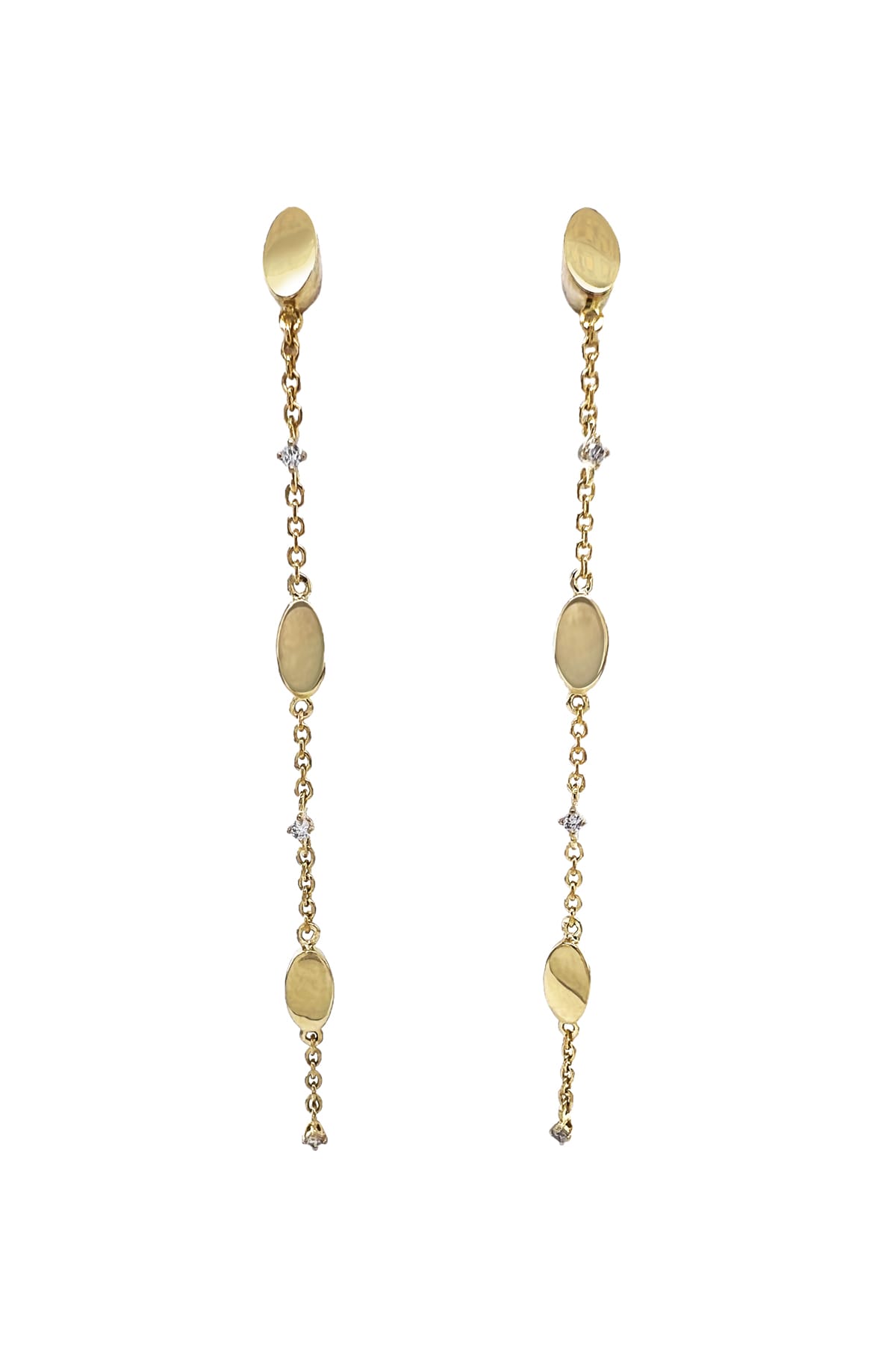 9 Carat Yellow Gold Chain Style Drop Stud Earrings available at LeGassick Diamonds and Jewellery Gold Coast, Australia.