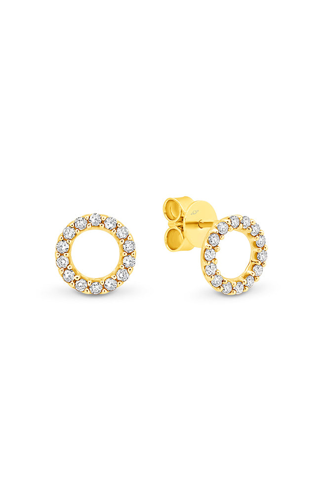 9 Carat Gold Open Circle Diamond Stud Earrings available at LeGassick Diamonds and Jewellery Gold Coast, Australia.