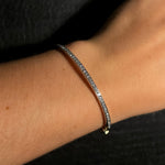 9 Carat Yellow & White Gold Hinged Diamond Bangle available at LeGassick Diamonds and Jewellery Gold Coast, Australia.