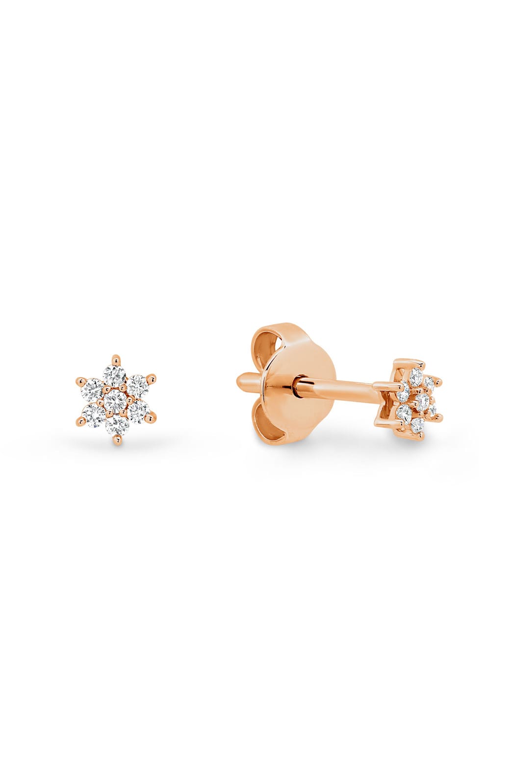 0.11ct Diamond Cluster Stud Earrings set in 9ct Rose Gold from LeGassick