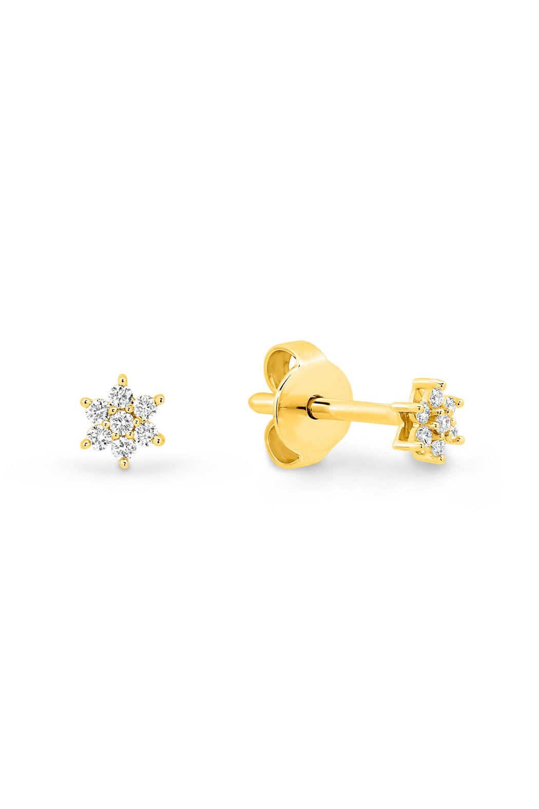 0.11ct Diamond Cluster Stud Earrings set in 9ct Yellow Gold from LeGassick