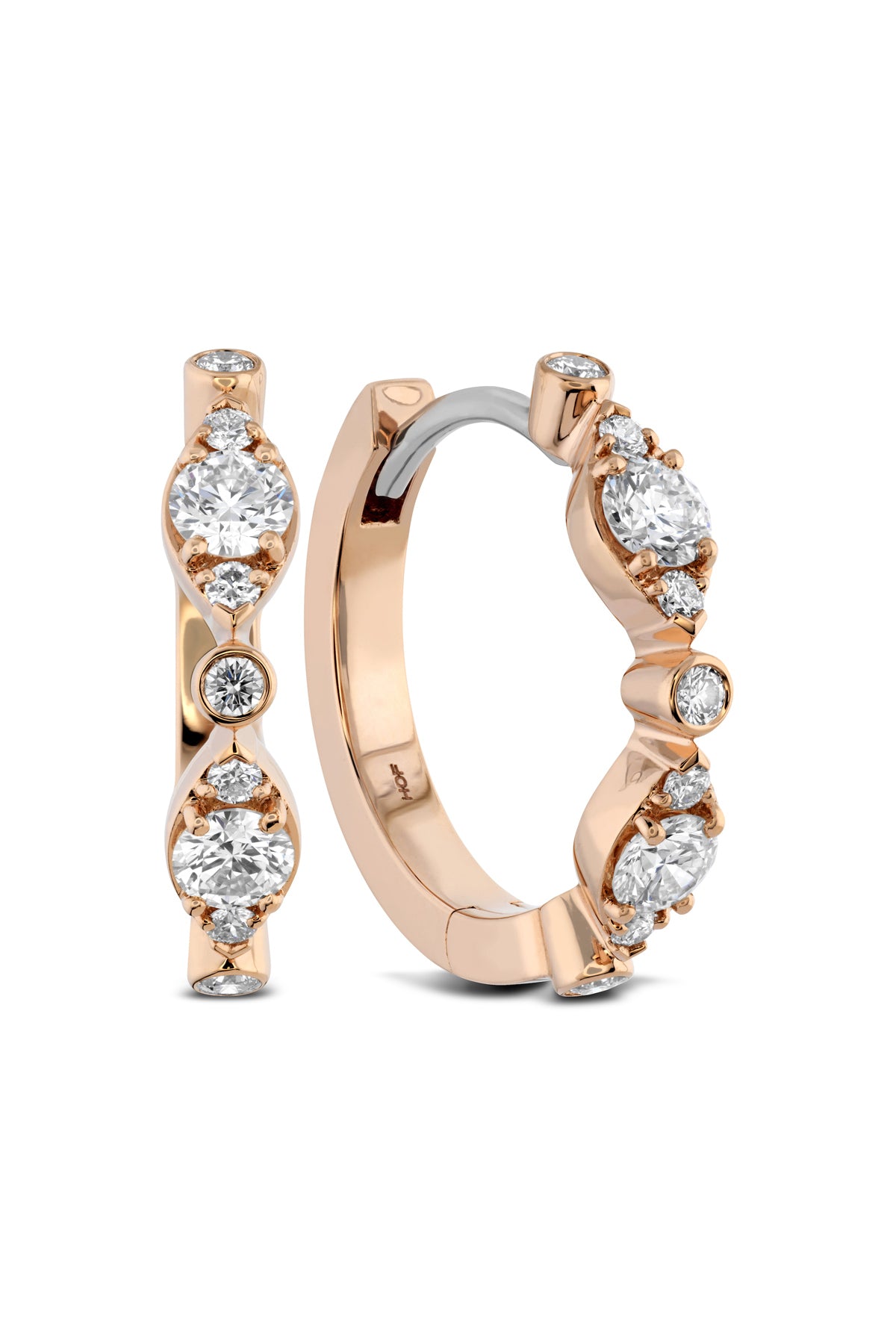Bezel Regal Huggies From Hearts On Fire available at LeGassick Diamonds and Jewellery Gold Coast, Australia.