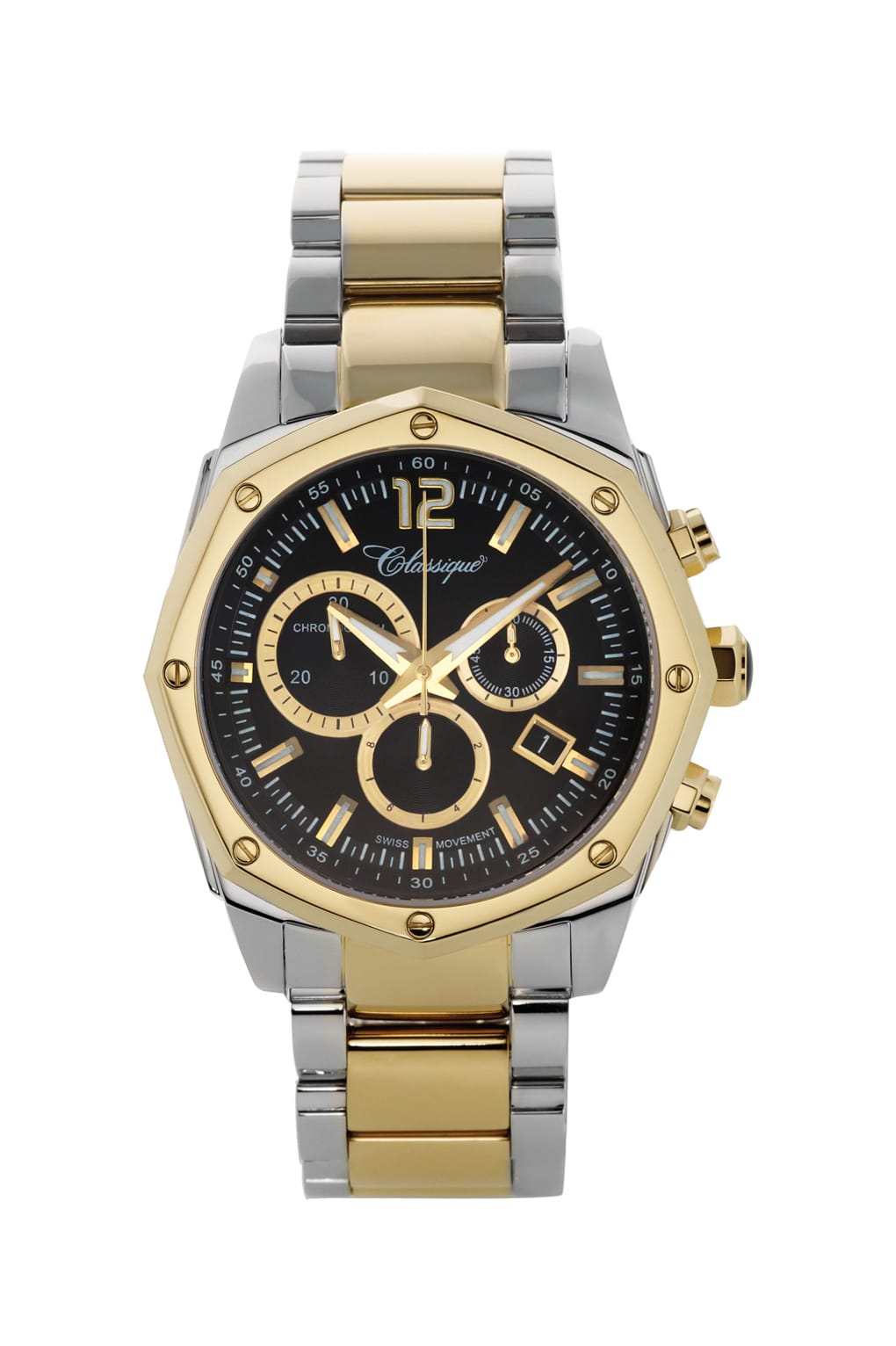 Chronograph 100m Swiss Quartz Gold Plated Watch available at LeGassick Diamonds and Jewellery Gold Coast, Australia.