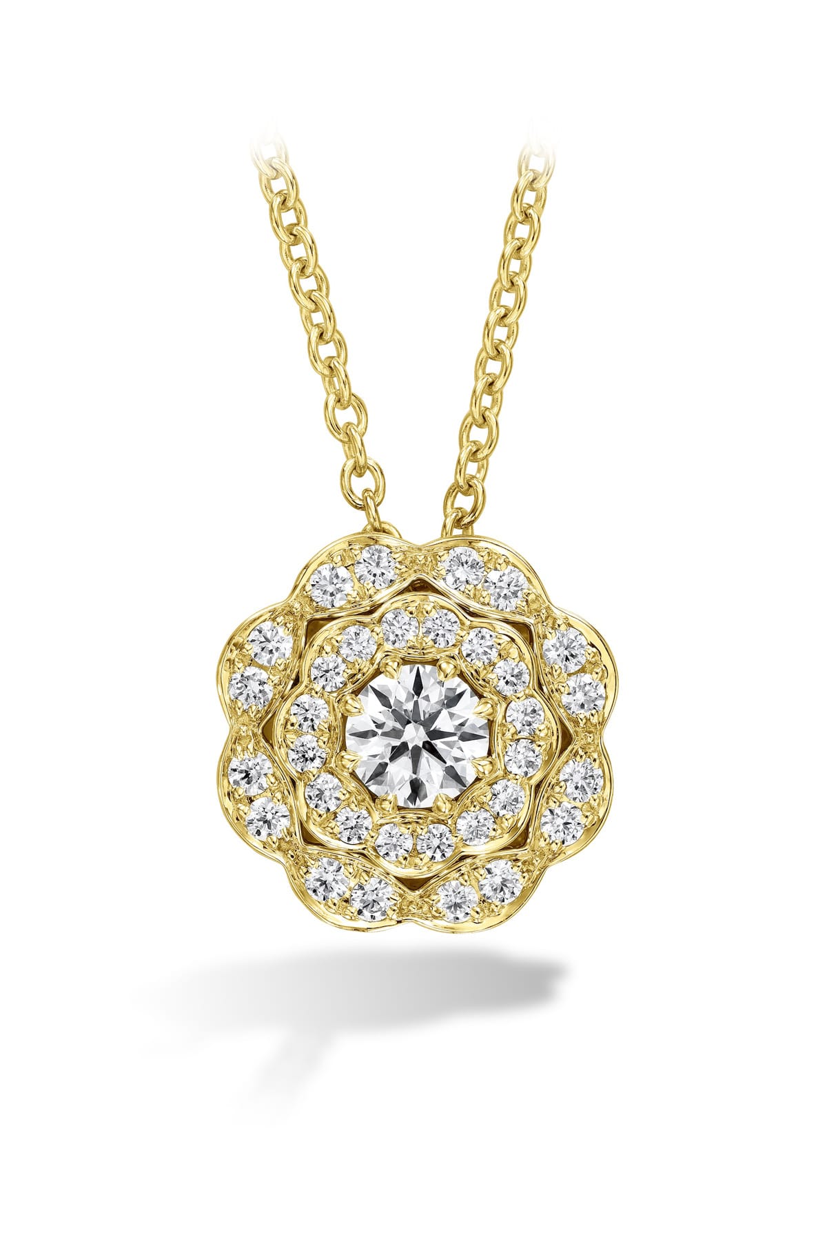 Double halo sale diamond pendant