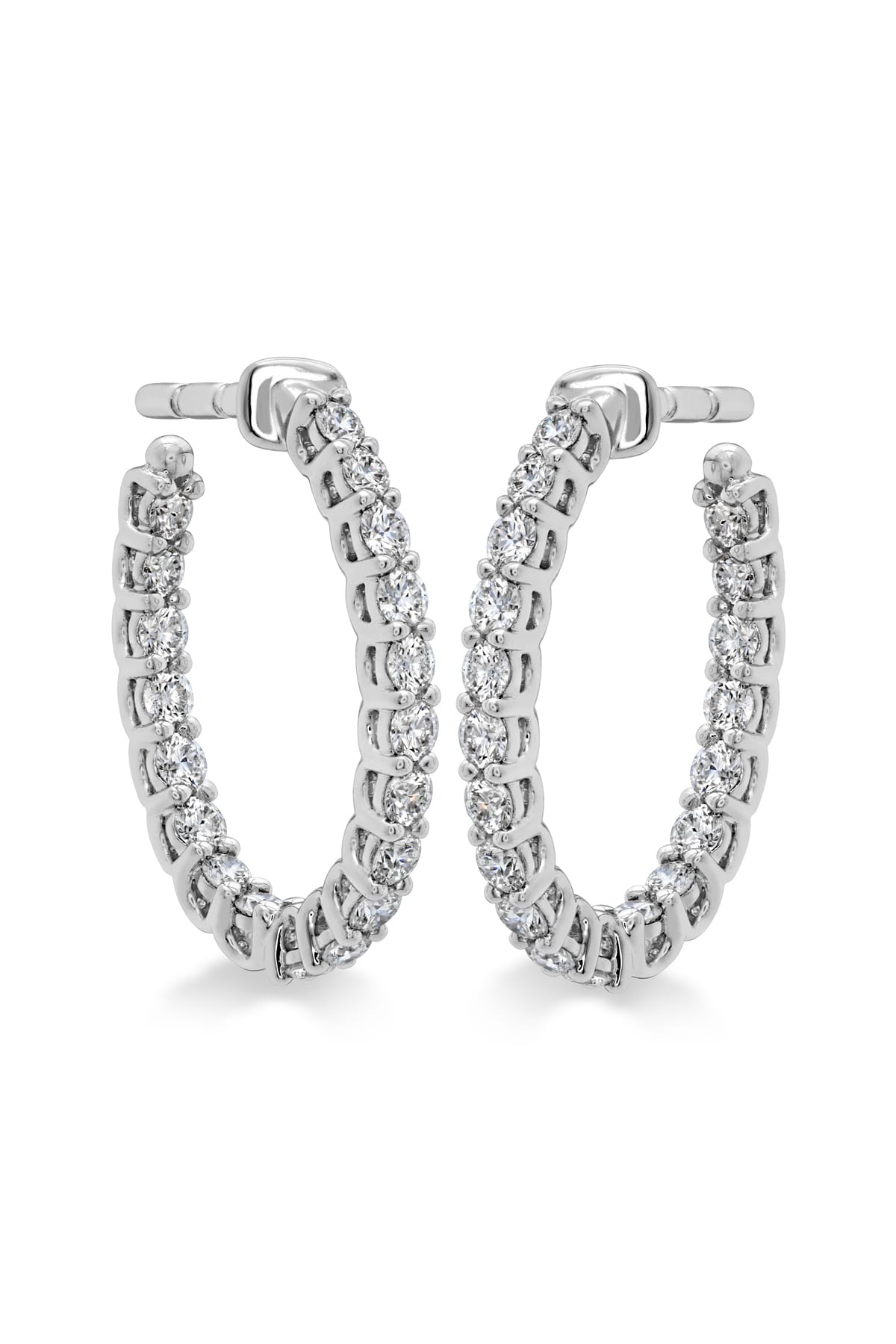 Small Signature Oval Hoop Earrings From Hearts On Fire available at LeGassick Diamonds and Jewellery Gold Coast, Australia.