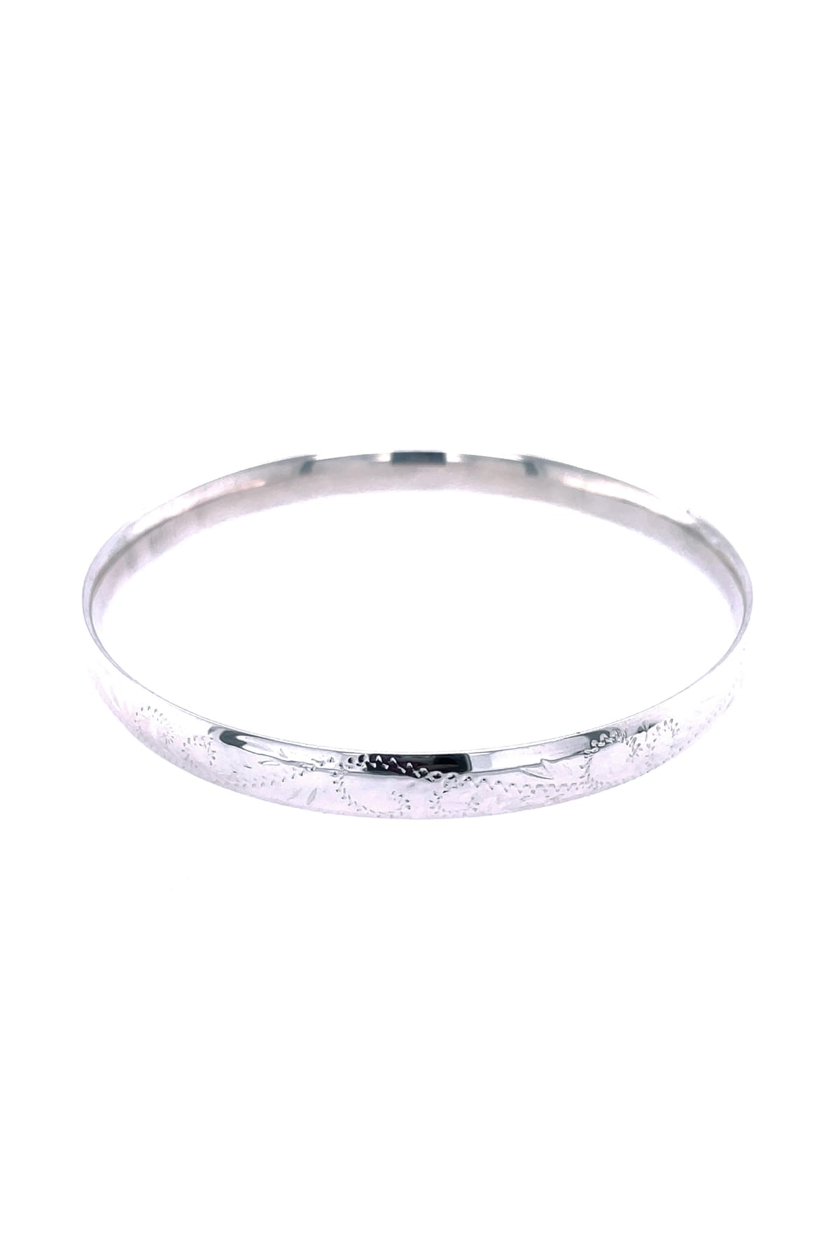 Solid Sterling Silver Hand Engraved Comfort Fit Bangle at LeGassick Jewellers Gold Coast, Australia