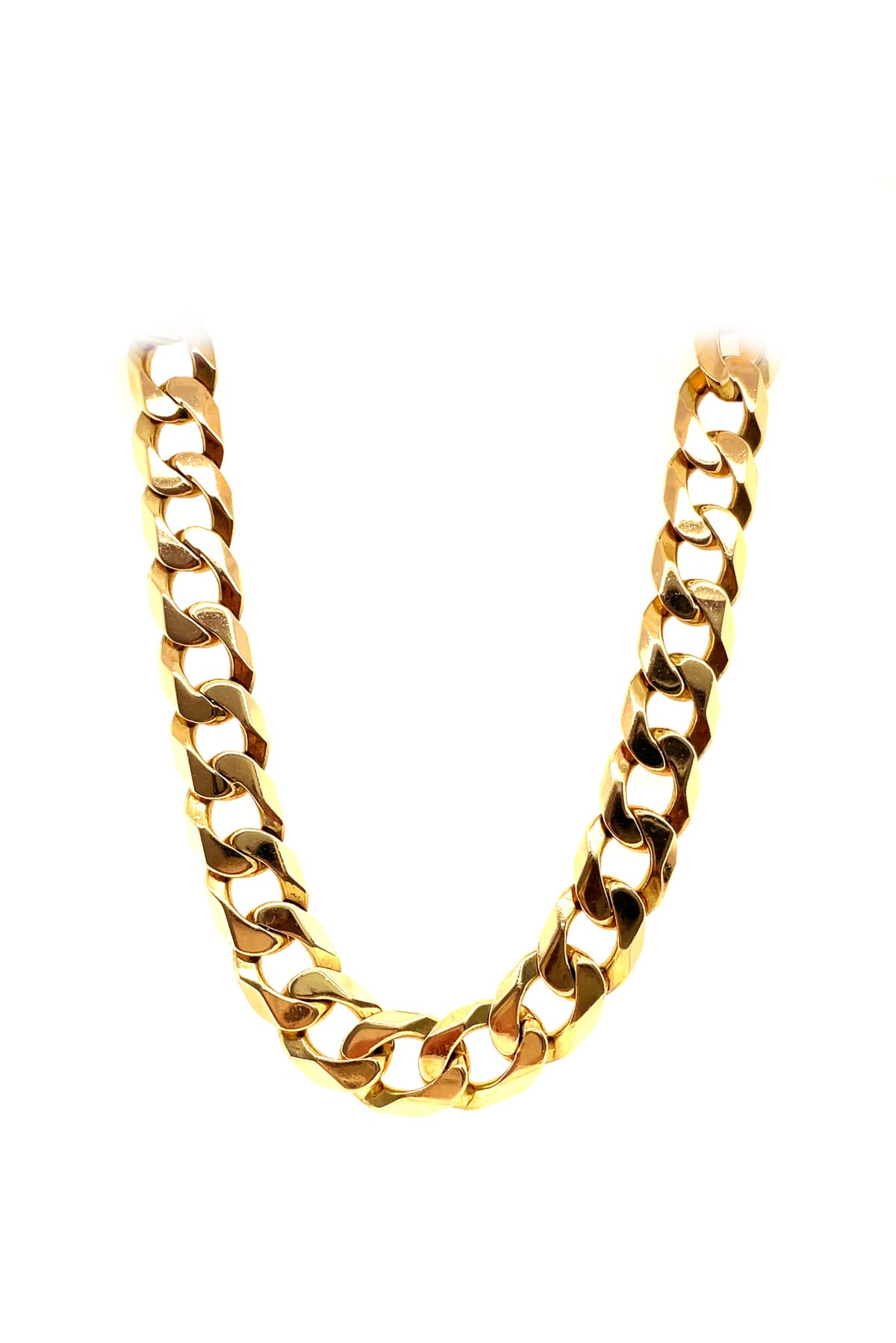 Solid Yellow Gold Bevelled Curb Link Chain available at LeGassick Diamonds and Jewellery Gold Coast, Australia.